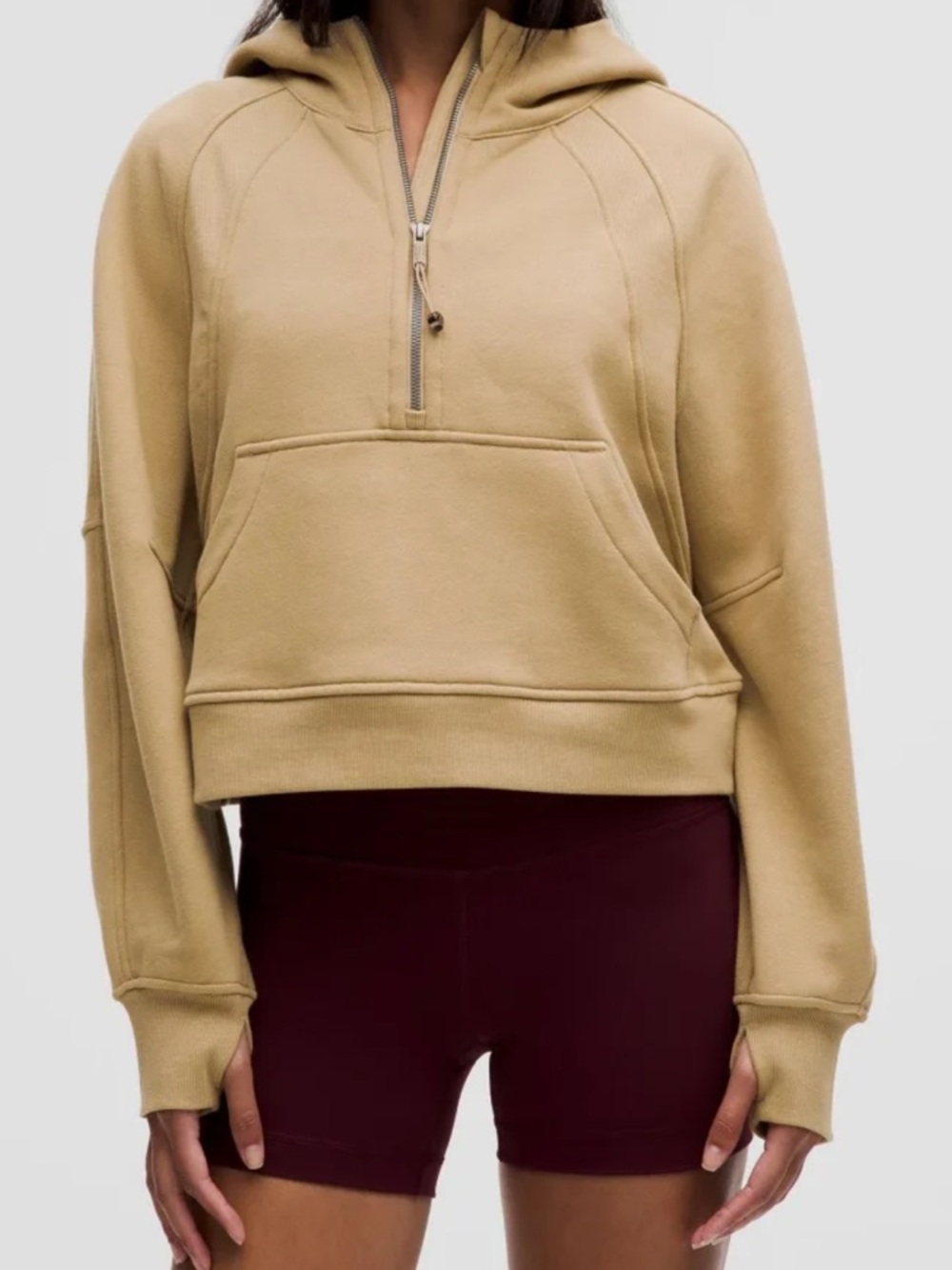 Lululemon Half-Zip Scuba in Filbert Tan